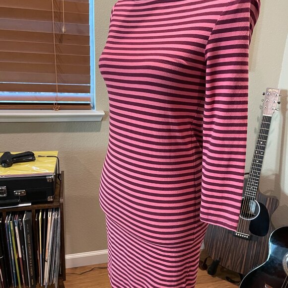H&M Women's Basic Striped Heather & Pink Tunic/Dress - Picture 3 of 3